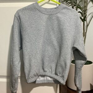 TeamLTD Women's Gray Crew Neck Crop Sweater